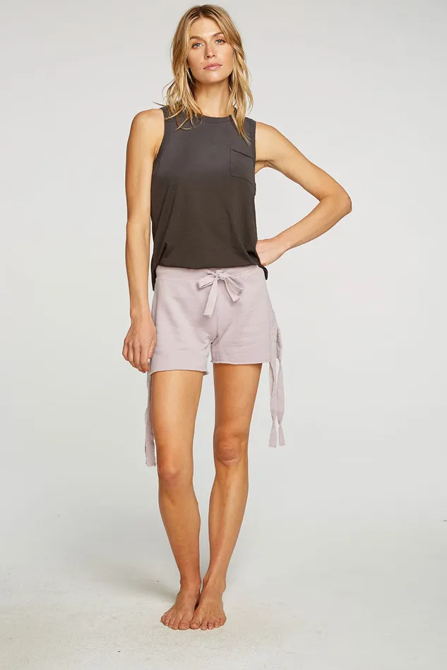 Linen French Terry Side Tie Shorts Bottoms Chaser Brand Womens