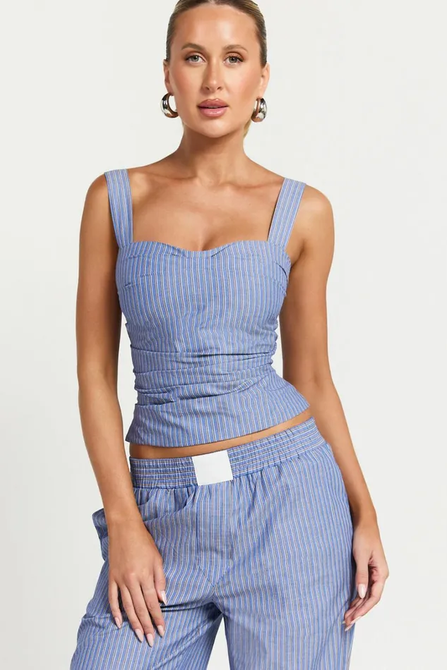 Lioness 8211 Cobain Corset In Navy Stripe Women Showpo Tops