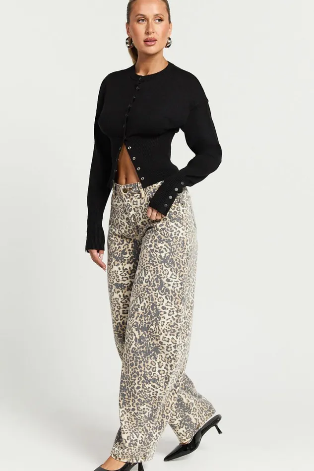 Lioness 8211 Head In The Clouds Cardigan In Onyx Women Showpo Sweaters and Cardigans