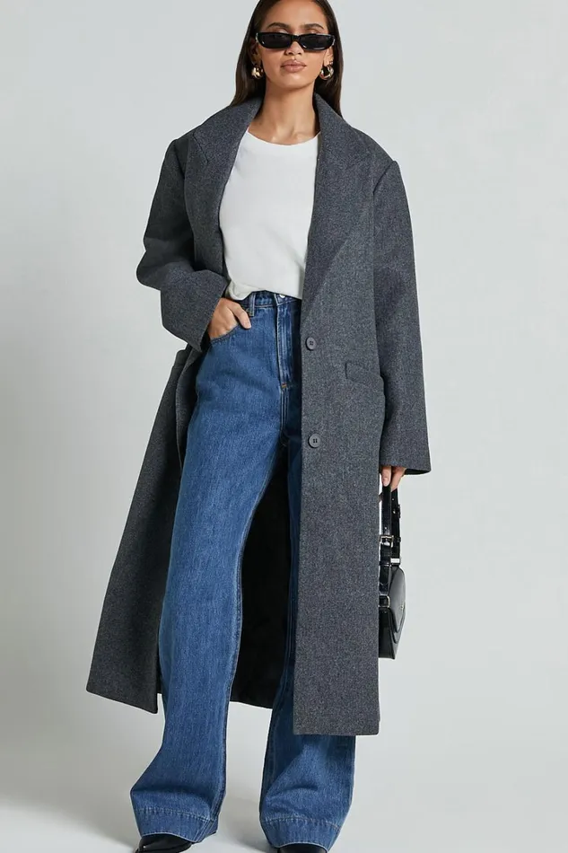 Lioness 8211 Olsen Coat In Grey Marle Women Showpo Jackets and Coats