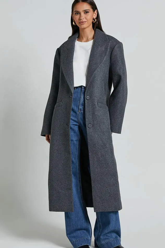 Lioness 8211 Olsen Coat In Grey Marle Women Showpo Jackets and Coats