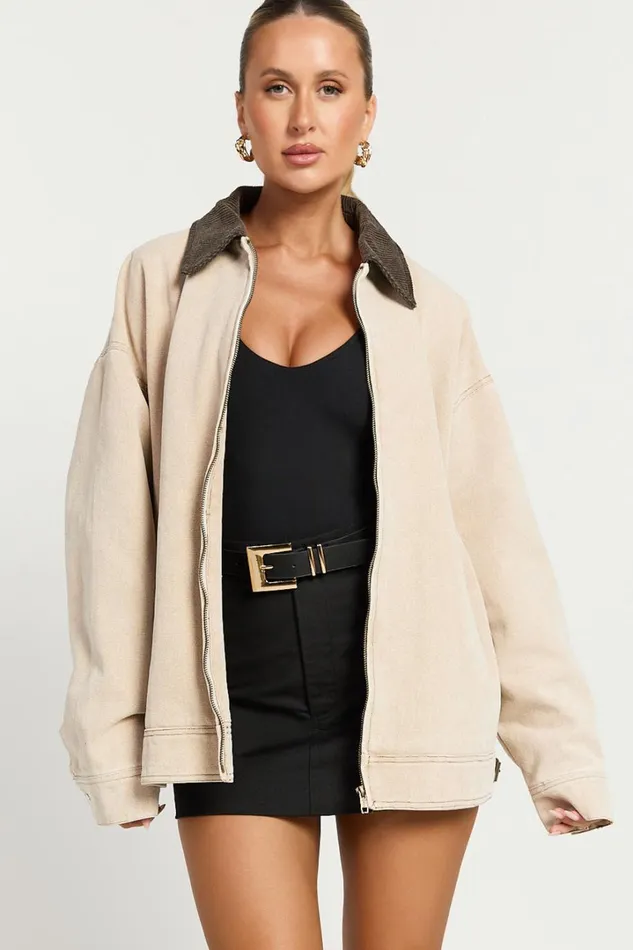 Lioness 8211 Workwear Jacket In Stone Women Showpo Jackets and Coats