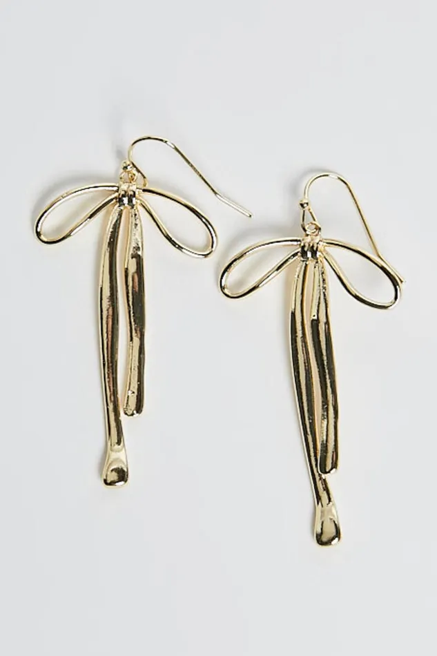 Livienne Earrings 8211 Bow Shape Drop Earrings In Gold Women Showpo Earrings