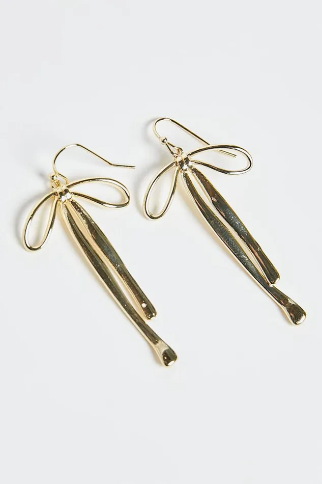 Livienne Earrings 8211 Bow Shape Drop Earrings In Gold Women Showpo Earrings