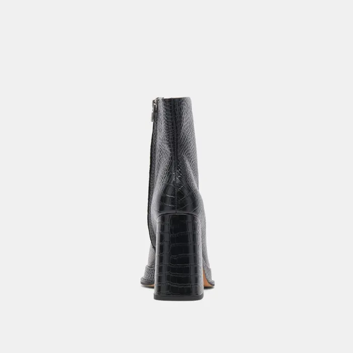 Lochly Boots Noir Embossed Leather Women Dolce Vita Boots and Booties