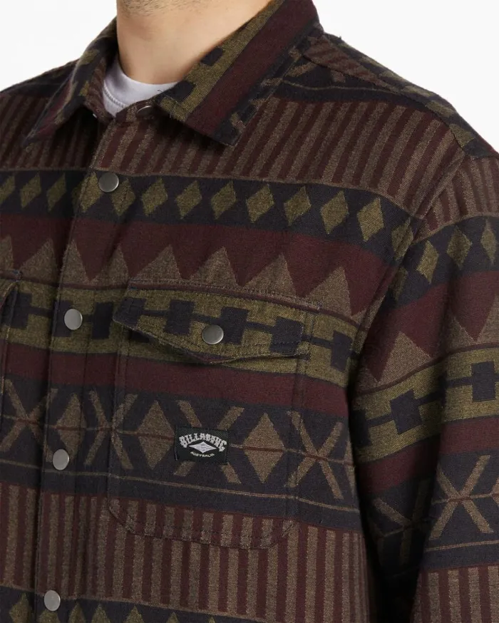 Lodge Flannel Long Sleeve Shirt Dark Navy Men Billabong Shirts