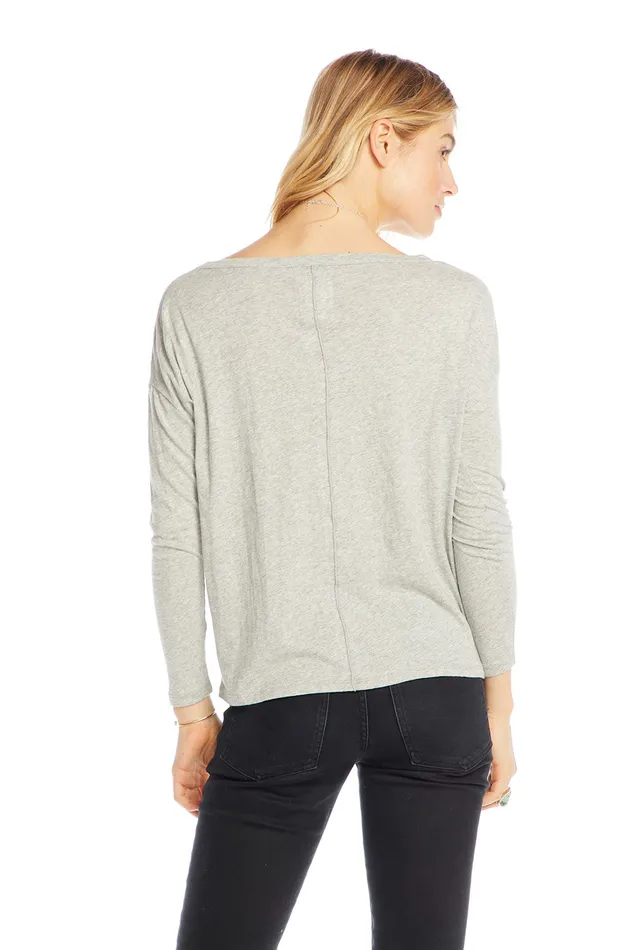 Loungewear Chaser Brand Womens Cotton Basics Long Sleeve Crew Neck Seamed Back Dolman Tee