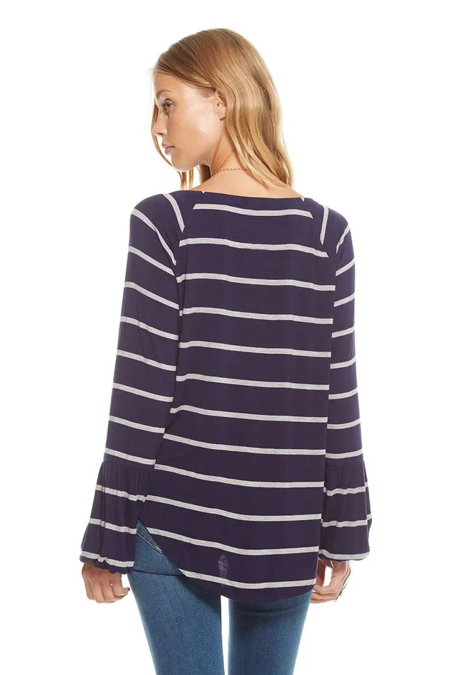 Loungewear COOL JERSEY LACE UP BISHOP SLEEVE RAGLAN TEE 8211 Chaser Brand Womens