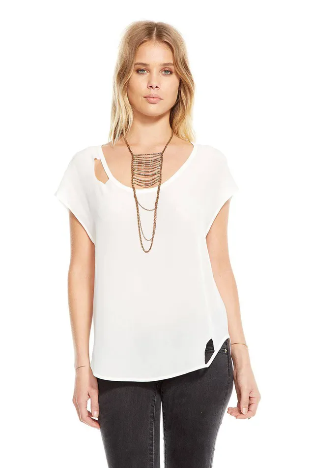 Loungewear SILK BASICS DECONSTRUCTED SHIRTTAIL TEE 8211 Chaser Brand Womens