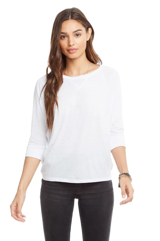 Loungewear Vintage Jersey Boxy Cropped Raglan Tee Chaser Brand Womens