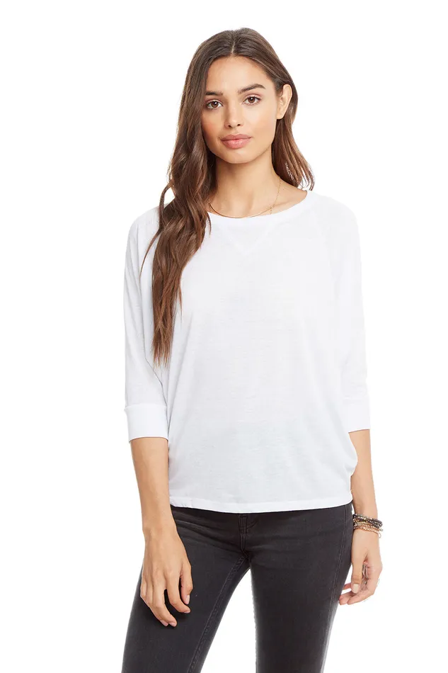 Loungewear Vintage Jersey Boxy Cropped Raglan Tee Chaser Brand Womens