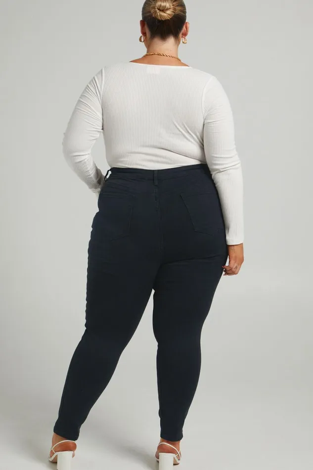 Lucilla Jeans 8211 High Waisted Contour Fitted Denim Jeans In Black Wash Women Showpo Jeans