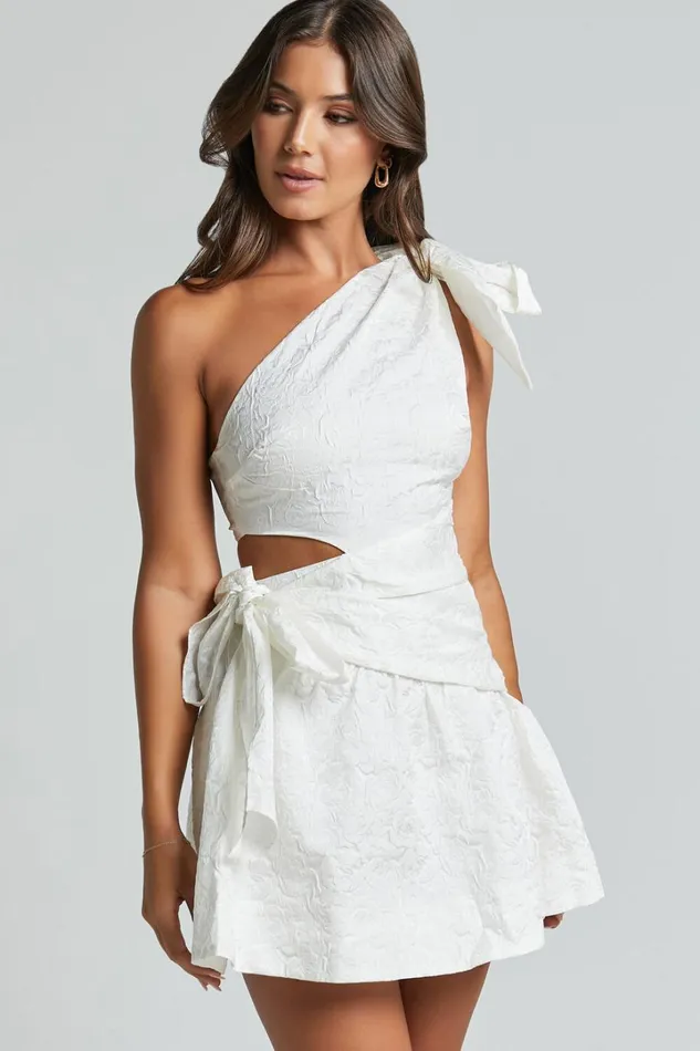 Mathilda Mini Dress 8211 Cut Out Side Wrap Dress In White Women Showpo Dresses