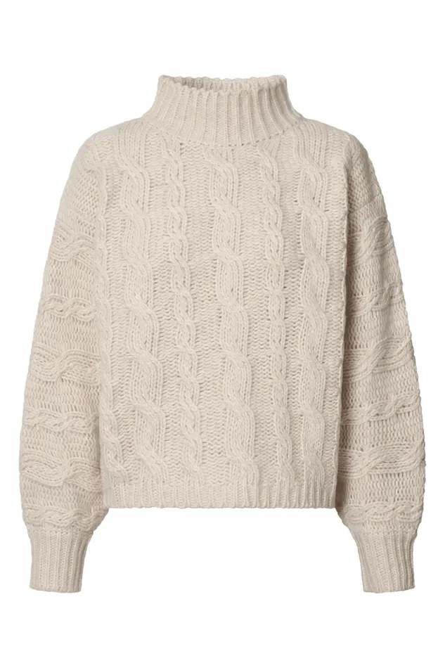 Melalyn Jumper 8211 Drop Shoulder Cable Knit Jumper In Stone Women Showpo Sweaters and Cardigans