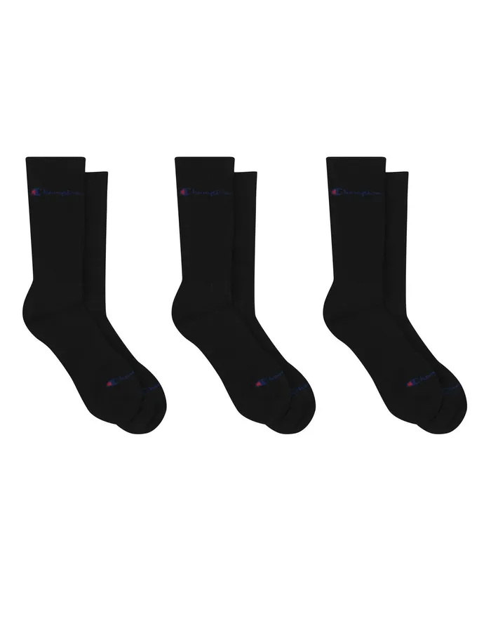 Men039S Graduated Compression Crew Socks 3Pairs Black Men Champion Socks
