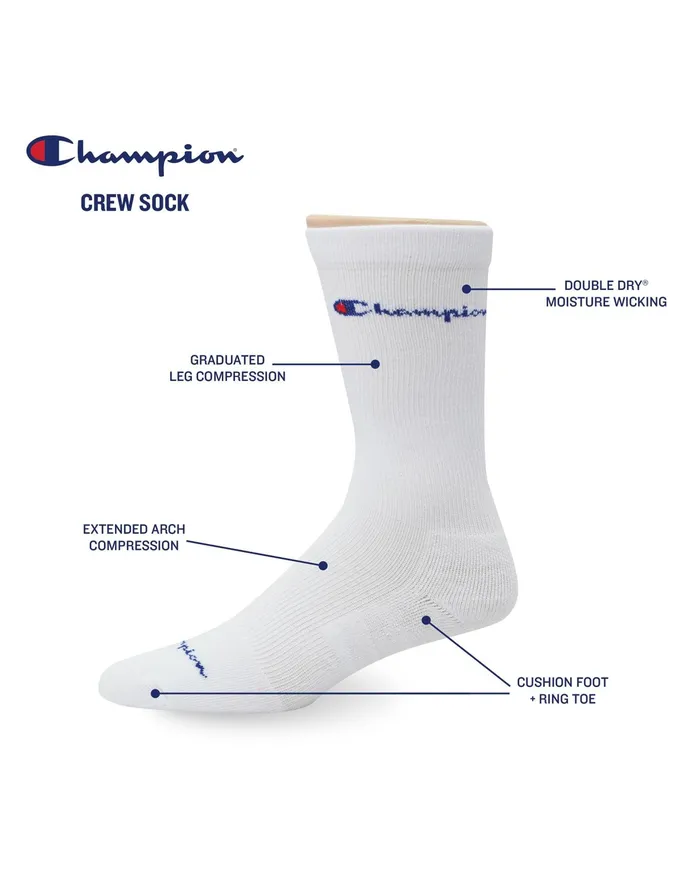 Men039S Graduated Compression Crew Socks 3Pairs Black Men Champion Socks