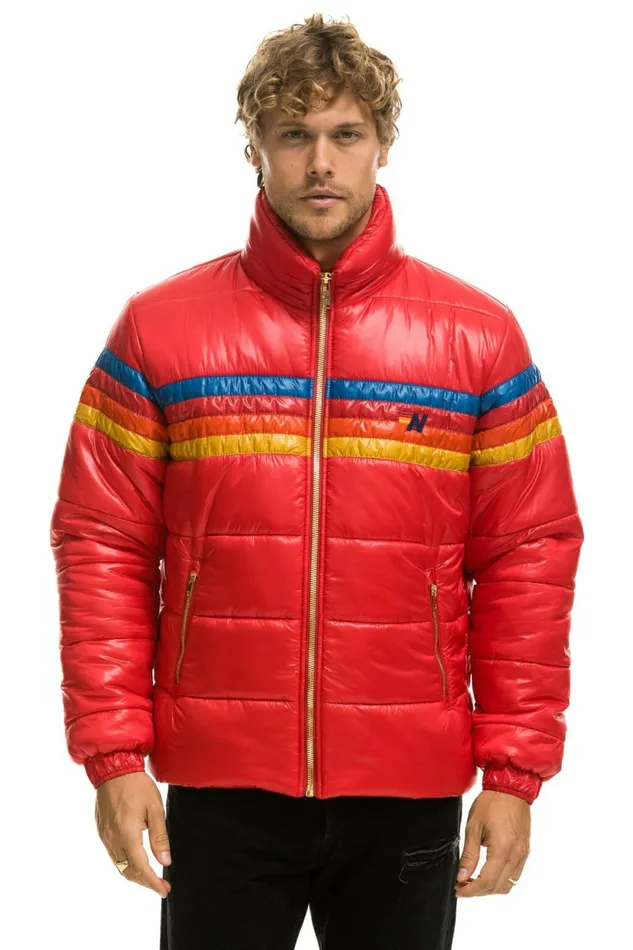 Men 4 STRIPE LUXE TRAVELER JACKET 8211 GLOSSY CHERRY Aviator Nation Outerwear