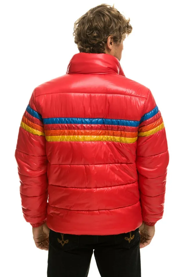 Men 4 STRIPE LUXE TRAVELER JACKET 8211 GLOSSY CHERRY Aviator Nation Outerwear Men 4 STRIPE LUXE TRAVELER JACKET 8211 GLOSSY CHERRY Aviator Nation Outerwear