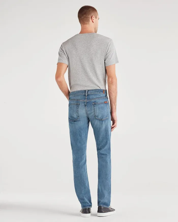 Men 7 For All Mankind Denim Cashmere Slimmy With Clean Pocket In Medium Indigo