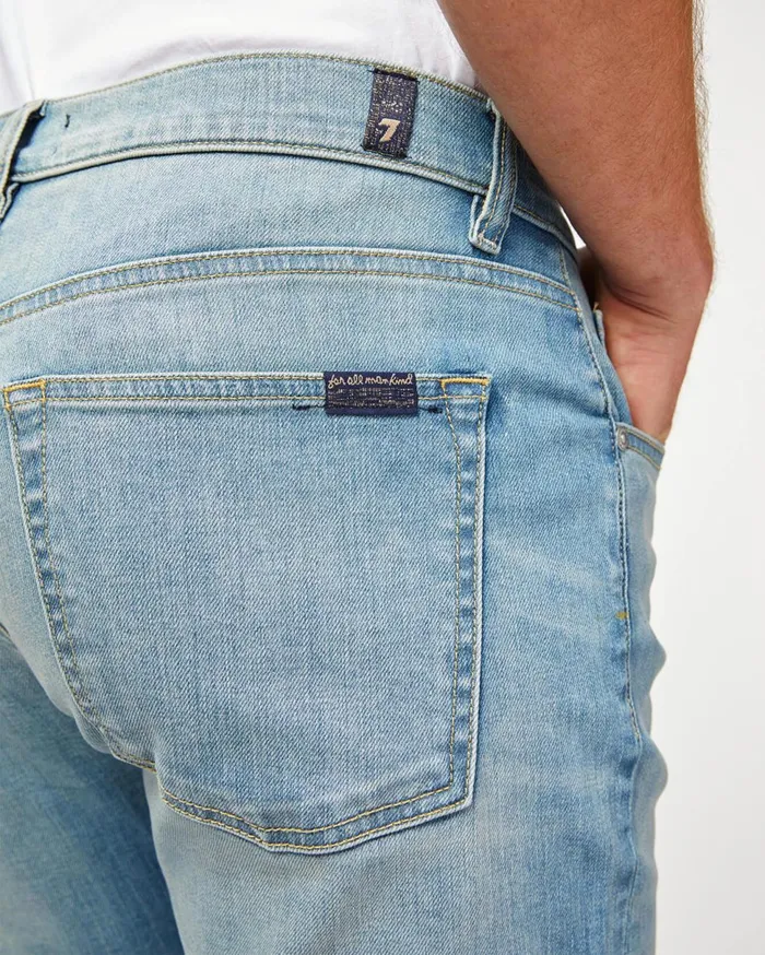 Men 7 For All Mankind Denim The Straight With Clean Pocket In Apollo