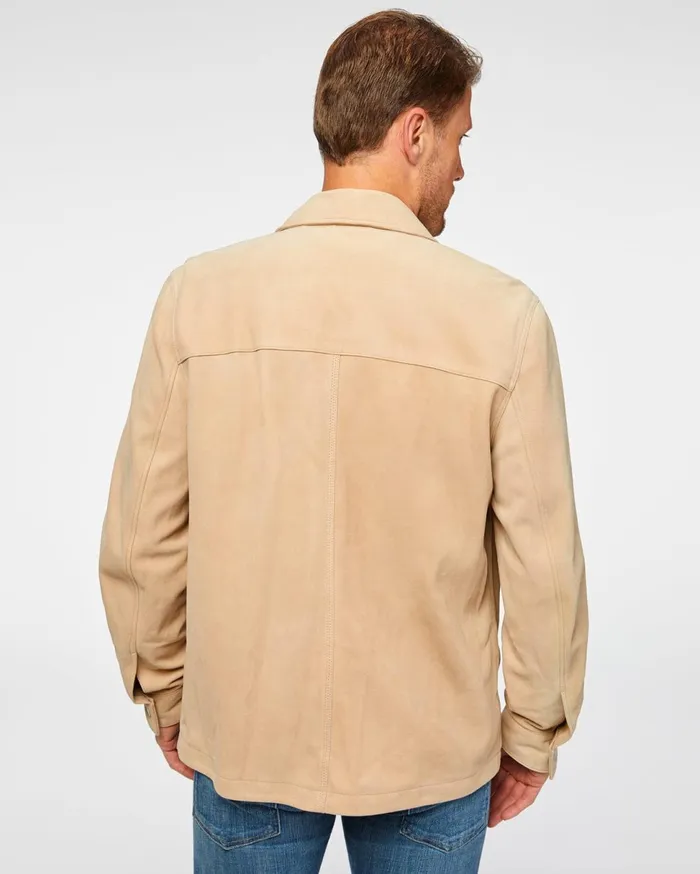 Men 7 For All Mankind Jackets 038 Coats Suede Shirt Jacket In Sand