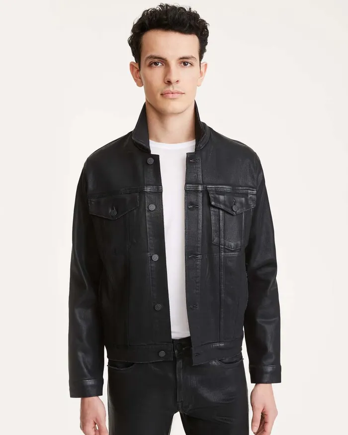 Men 7 For All Mankind Jackets 038 Coats Trucker Jacket In Dustin Coated