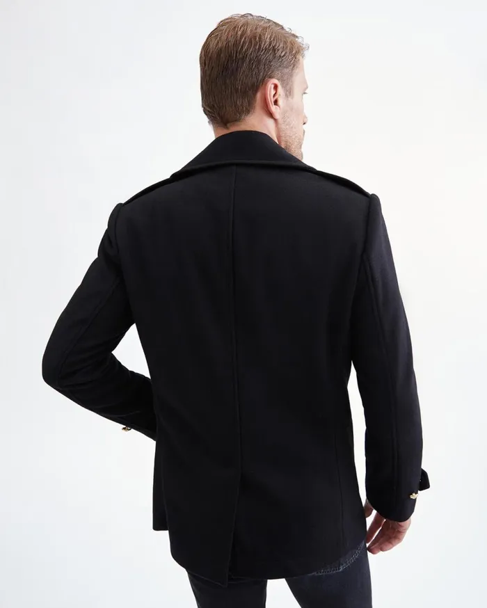 Men 7 For All Mankind Jackets 038 Coats Wool Pea Coat In Black