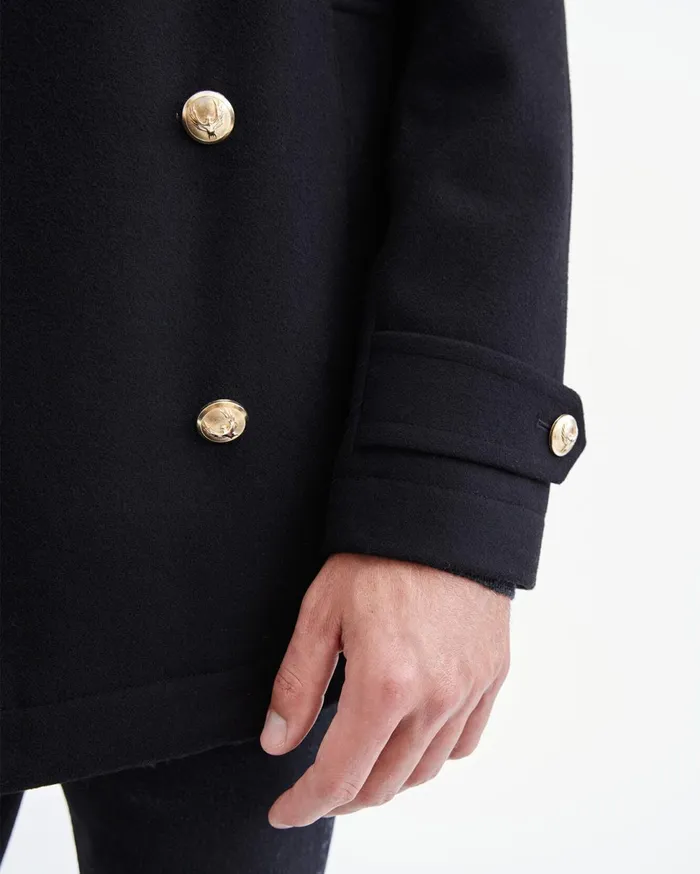 Men 7 For All Mankind Jackets 038 Coats Wool Pea Coat In Black