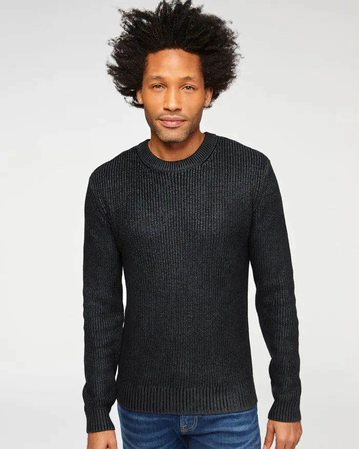 Men 7 For All Mankind Sweaters Cashmere Sweater In Coated Black