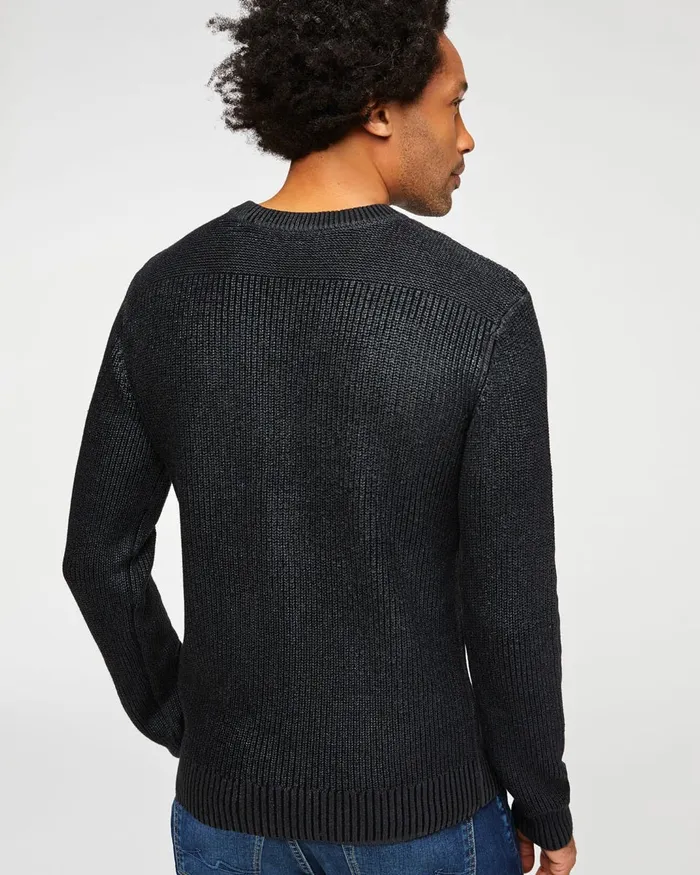 Men 7 For All Mankind Sweaters Cashmere Sweater In Coated Black