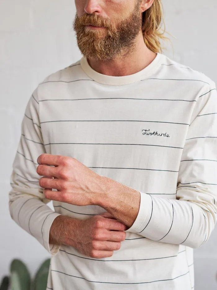 Men Akutan 8211 Stripes Ecru TWOTHIRDS TShirts