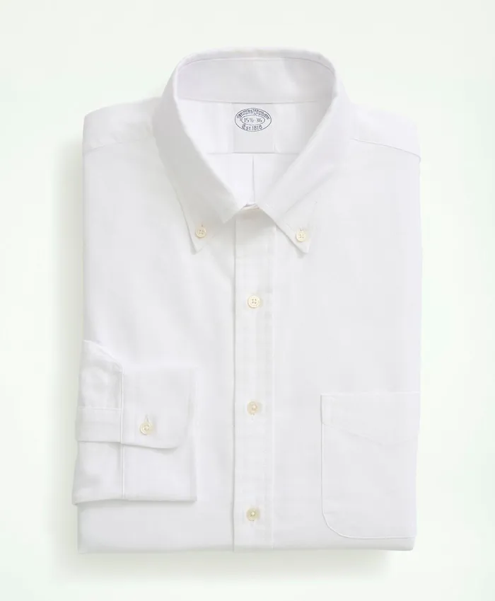 Men AmericanMade Oxford Cloth ButtonDown Dress Shirt White Brooks Brothers Dress Shirts