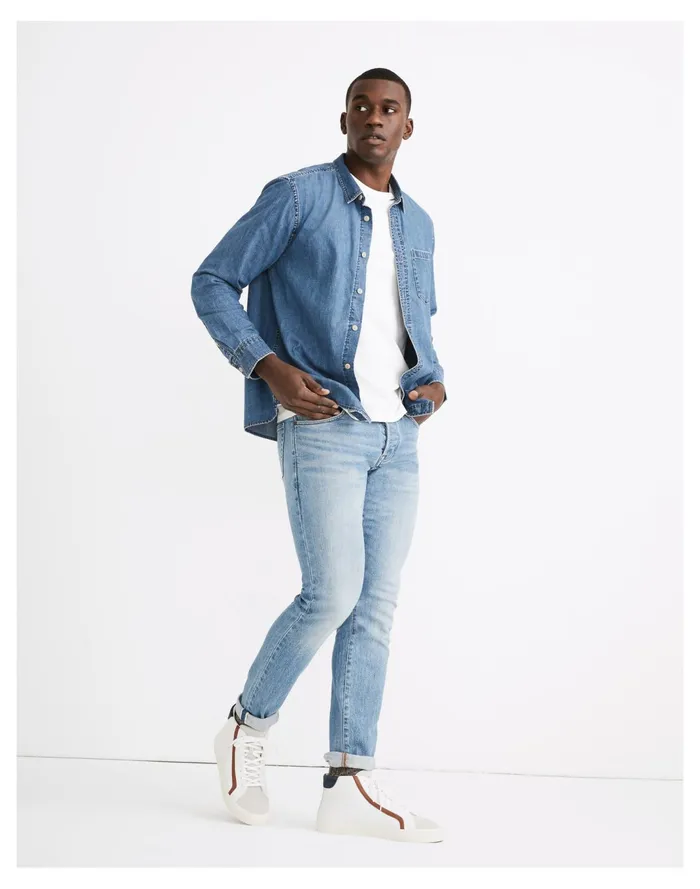 Men Athletic Slim Authentic Flex Selvedge Jeans In Gosbrook Wash Gosbrook Wash Madewell Jeans