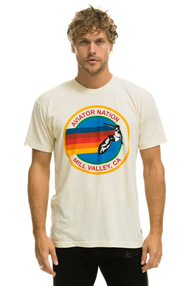 Men AVIATOR NATION MILL VALLEY TEE 8211 VINTAGE WHITE Aviator Nation Tees Men AVIATOR NATION MILL VALLEY TEE 8211 VINTAGE WHITE Aviator Nation Tees