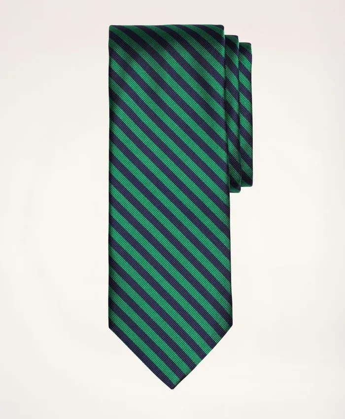 Men Bb5 Rep Tie Greennavy Brooks Brothers Ties and Pocket Squares