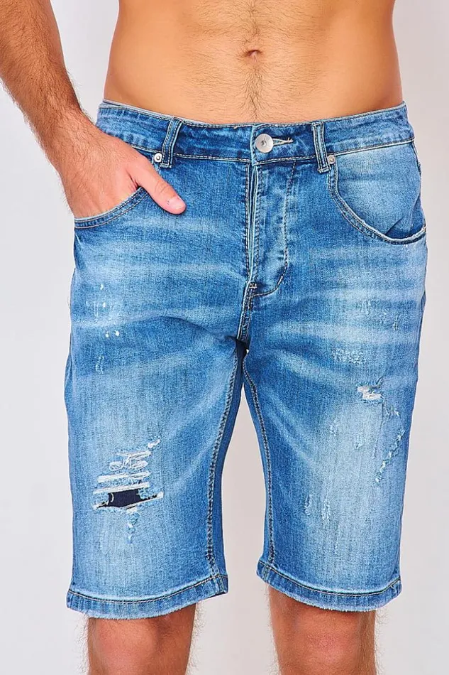 Men Bermuda Bleu En Jeans Dlav Blue Brentiny Paris Shorts