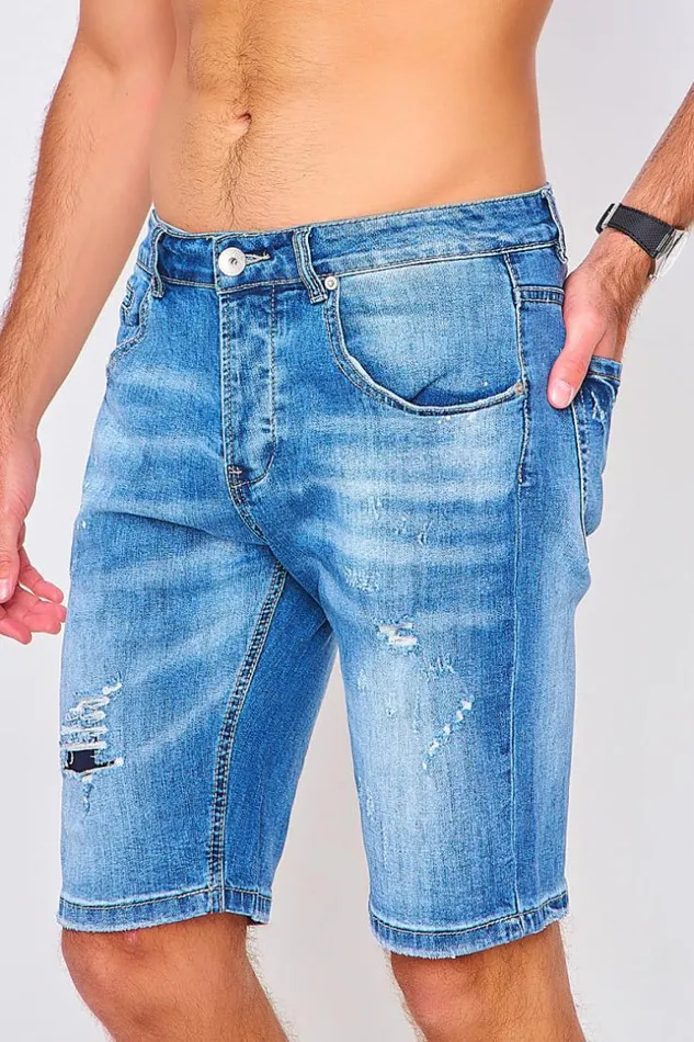 Men Bermuda Bleu En Jeans Dlav Blue Brentiny Paris Shorts