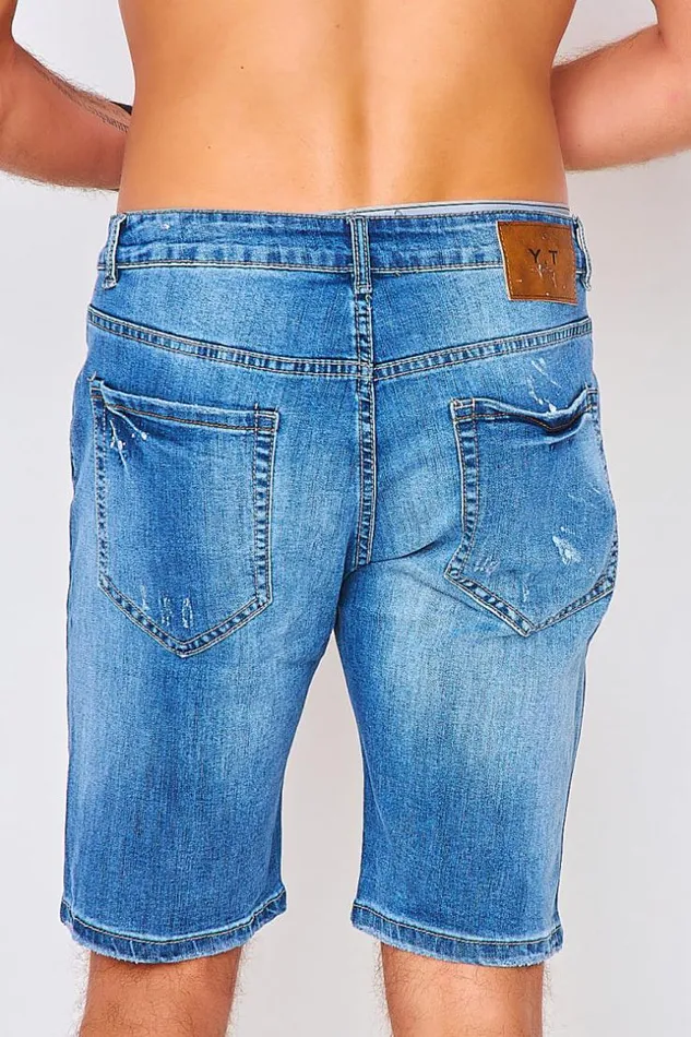 Men Bermuda Bleu En Jeans Dlav Blue Brentiny Paris Shorts