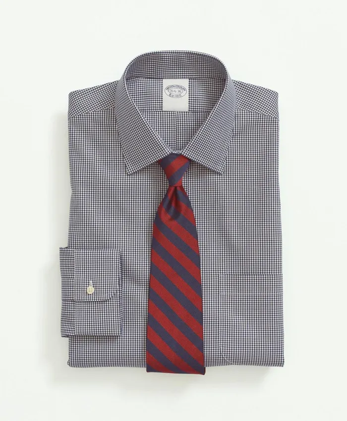 Men Big and Tall Stretch Supima Cotton NonIron Pinpoint Oxford Ainsley Collar Gingham Dress Shirt Navy Brooks Brothers Dress Shirts Men Big and Tall Stretch Supima Cotton NonIron Pinpoint Oxford Ainsley Collar Gingham Dress Shirt Navy Brooks Brothers Dress Shirts