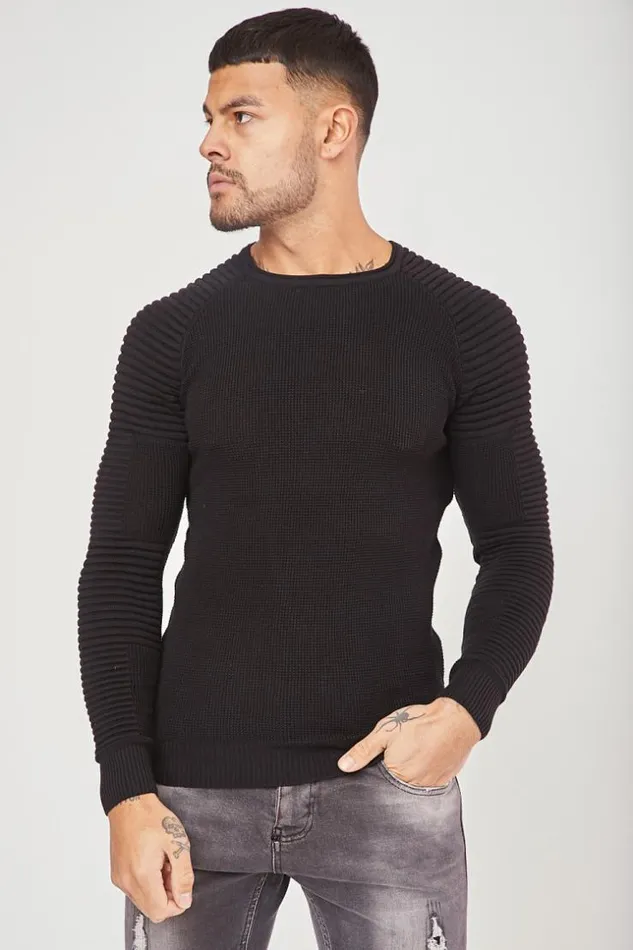 Men Black Fine Knit Sweater Black Brentiny Paris Sweatshirts and Pullovers Men Black Fine Knit Sweater Black Brentiny Paris Sweatshirts and Pullovers