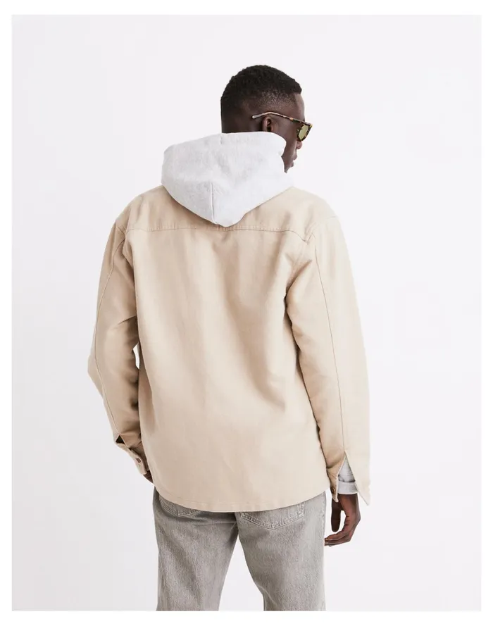 Men Boxy Shirt Jacket In Plaid Drill Khaki Madewell Jackets Men Boxy Shirt Jacket In Plaid Drill Khaki Madewell Jackets