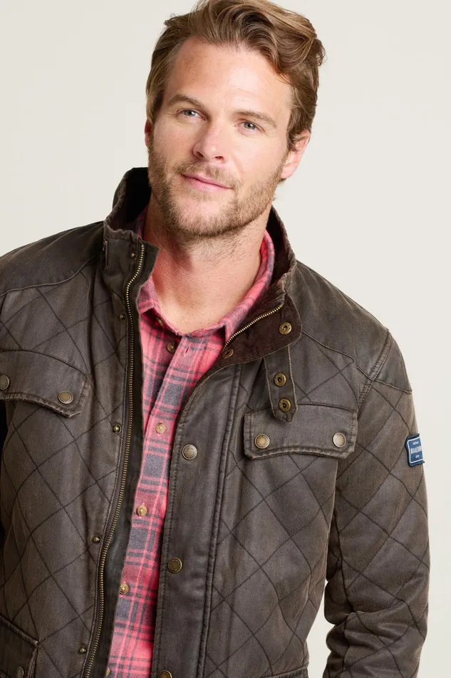 Men Brakeburn Coats And Jackets Brown Dry Wax Quilted Jacket