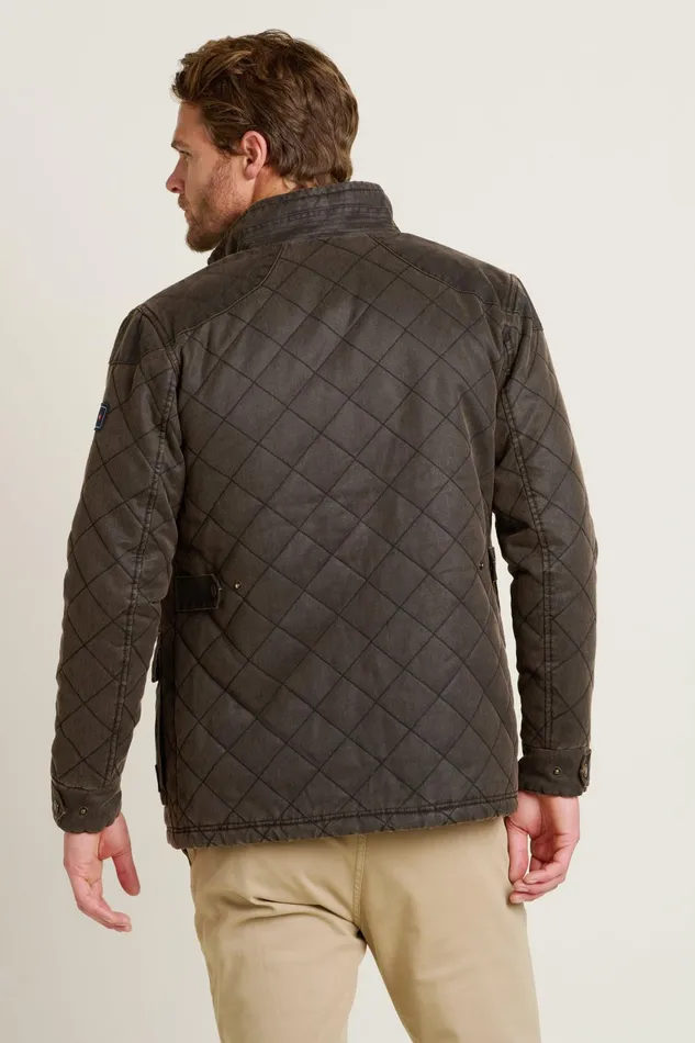 Men Brakeburn Coats And Jackets Brown Dry Wax Quilted Jacket