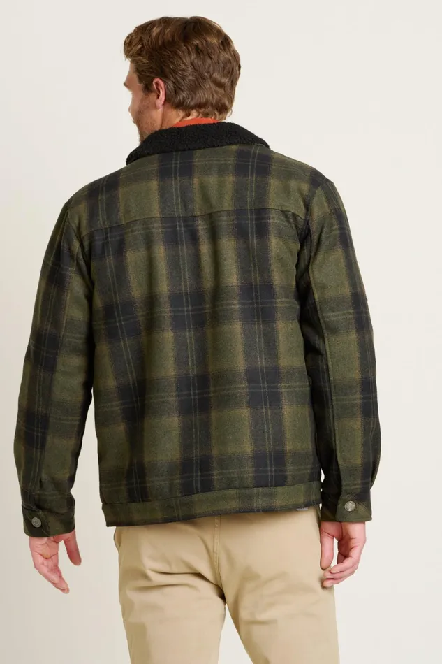 Men Brakeburn Coats And Jackets Green Borg Lined Trucker