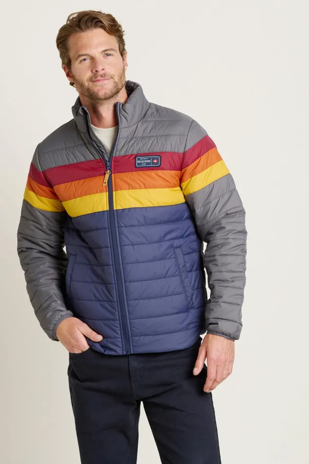 Men Brakeburn Coats And Jackets Multi Colour Block Puffer