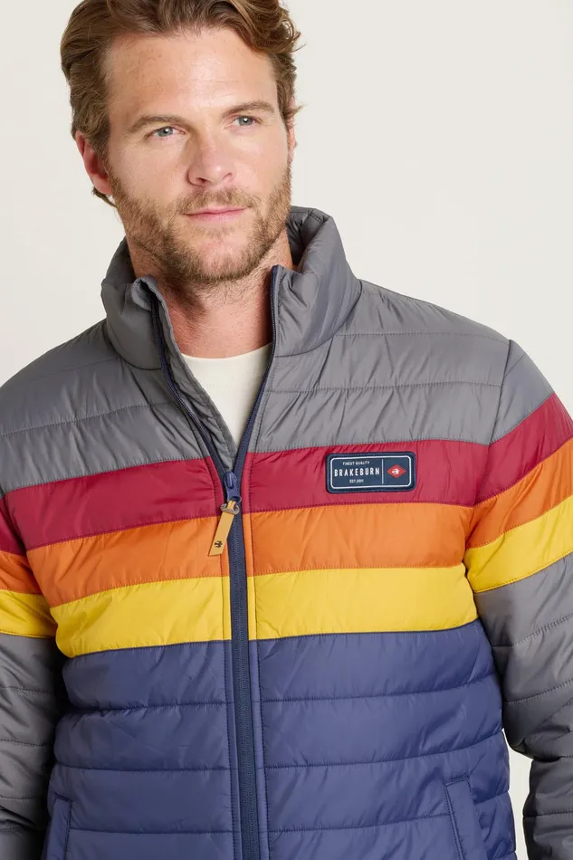 Men Brakeburn Coats And Jackets Multi Colour Block Puffer