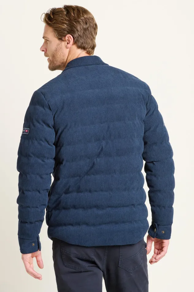 Men Brakeburn Coats And Jackets Navy Quilted Corduroy Shacket