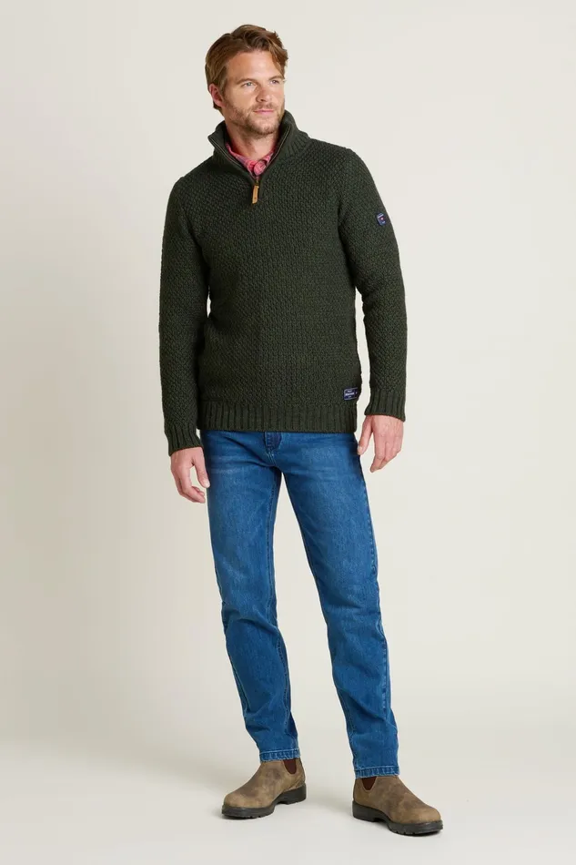 Men Brakeburn Knitwear Green Green Quarter Zip