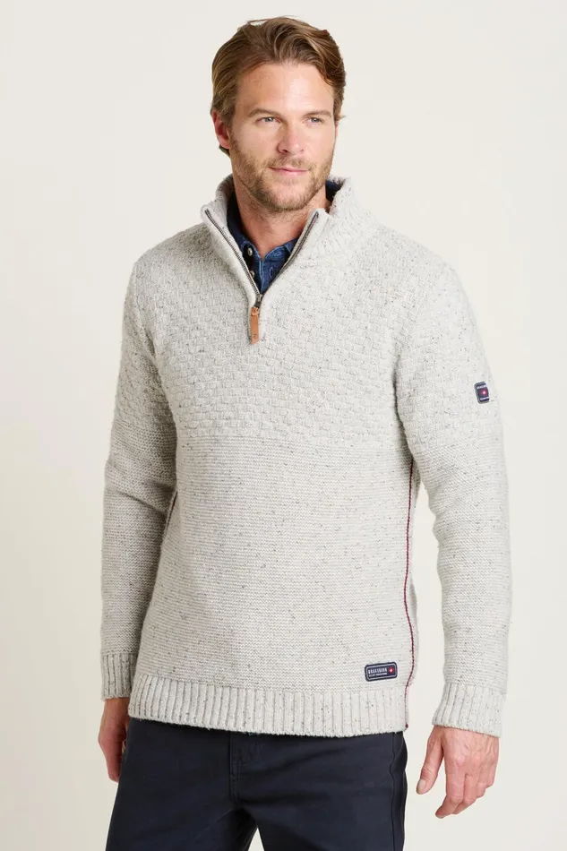 Men Brakeburn Knitwear Grey Grey Quarter Zip