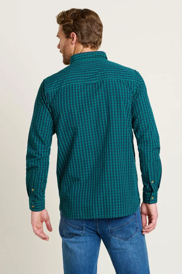 Men Brakeburn Shirts Navy Gingham Shirt